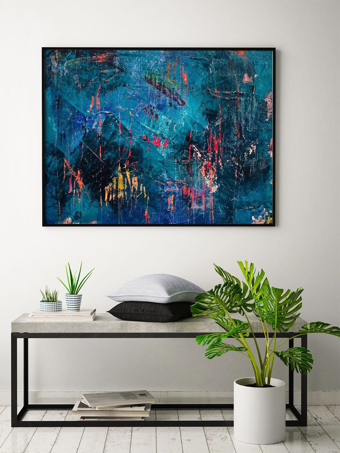 

ARTSPACE Blue & Red Abstract Painting Wall Art