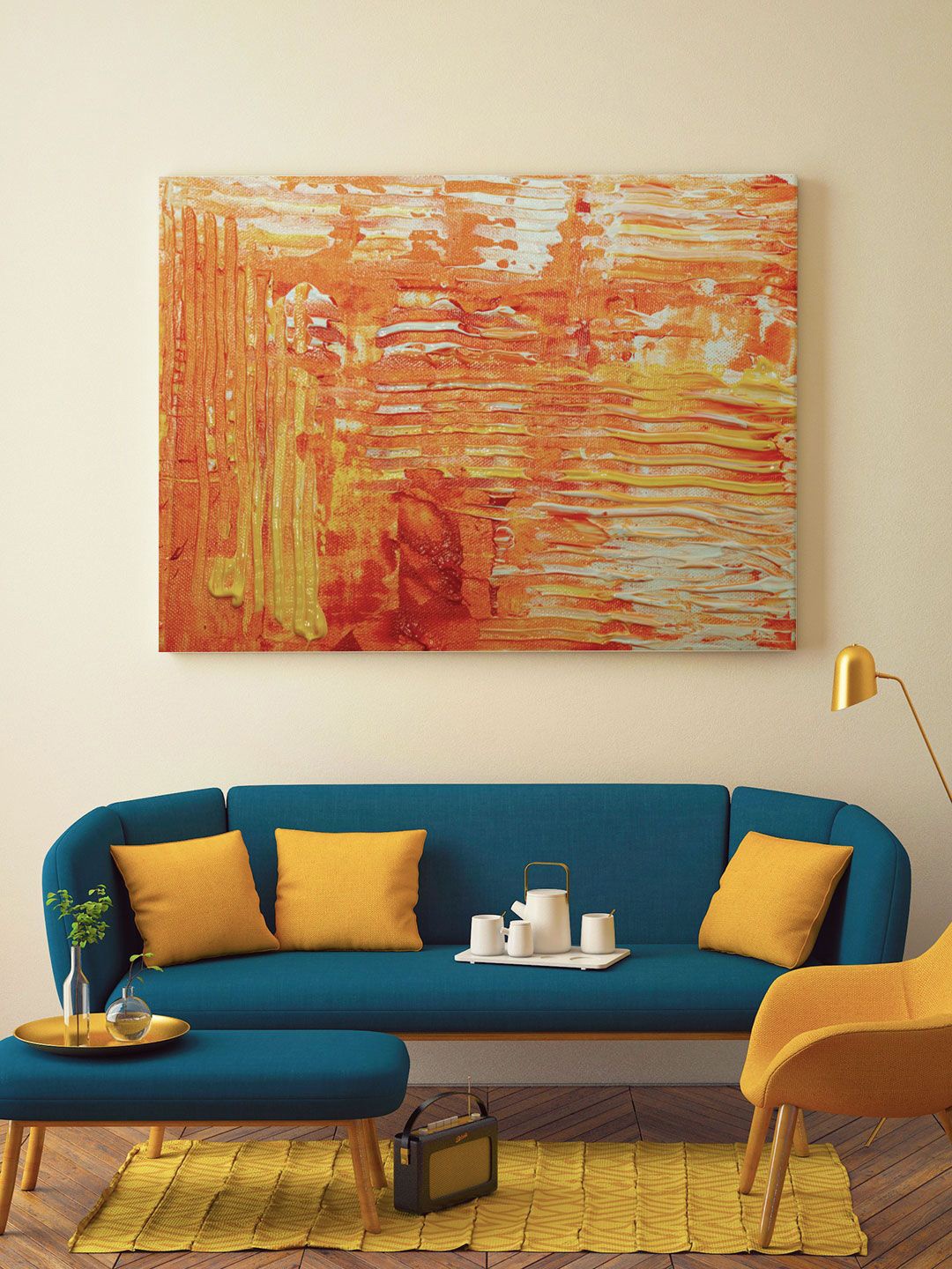 

ARTSPACE Orange & White Canvas Abstract Wall Art