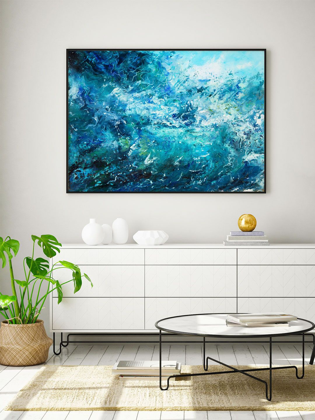 

ARTSPACE Blue & White Abstract Framed Wall Art