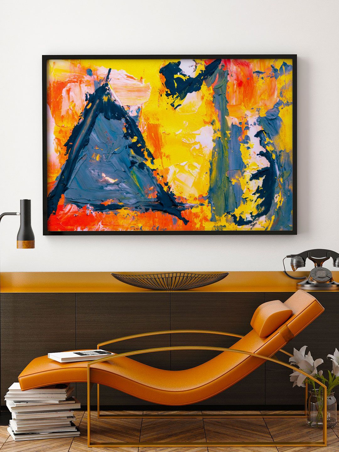 

ARTSPACE Yellow & Blue Abstract Wall Painting
