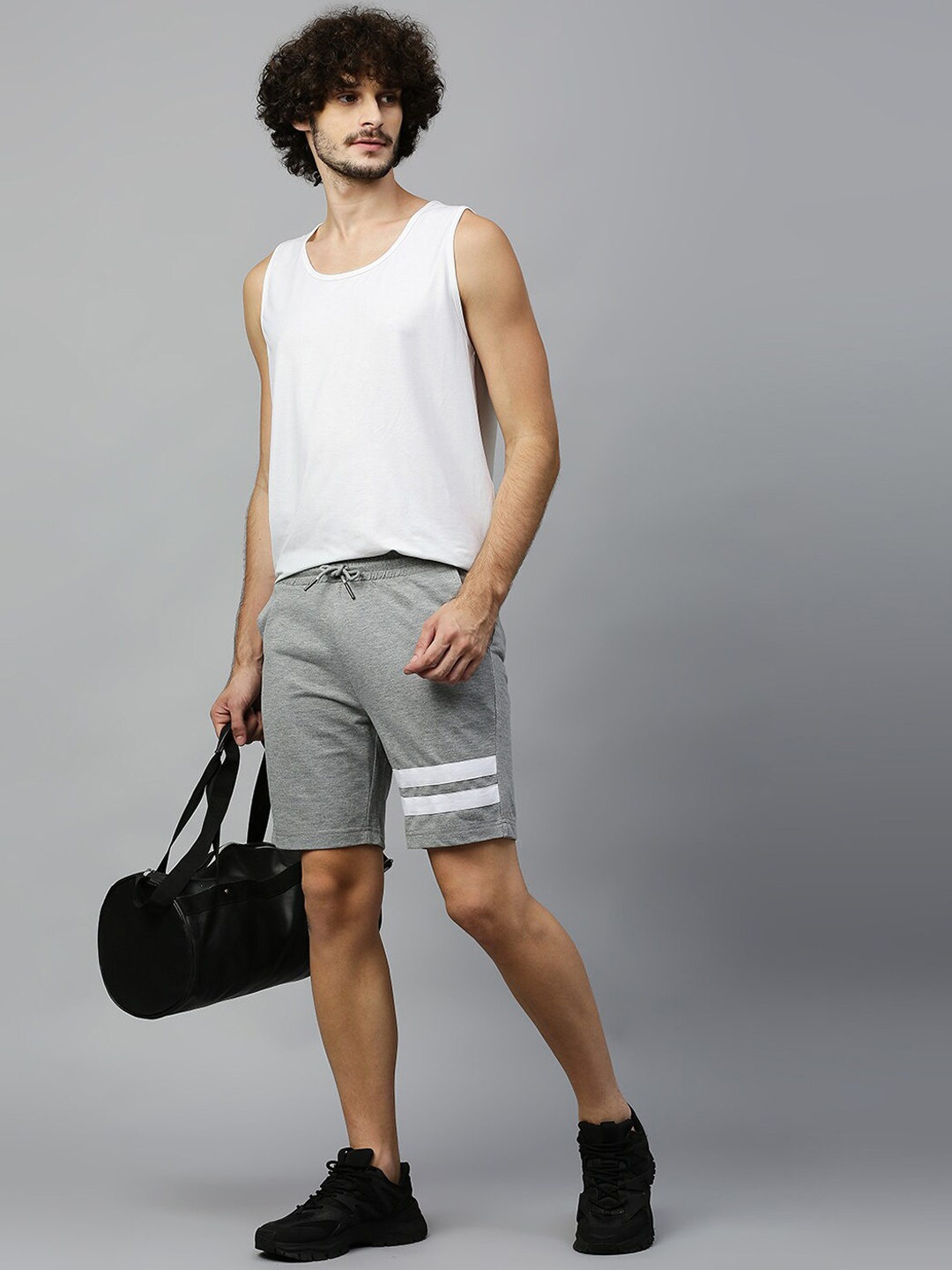 

Hubberholme Men Grey Melange Shorts