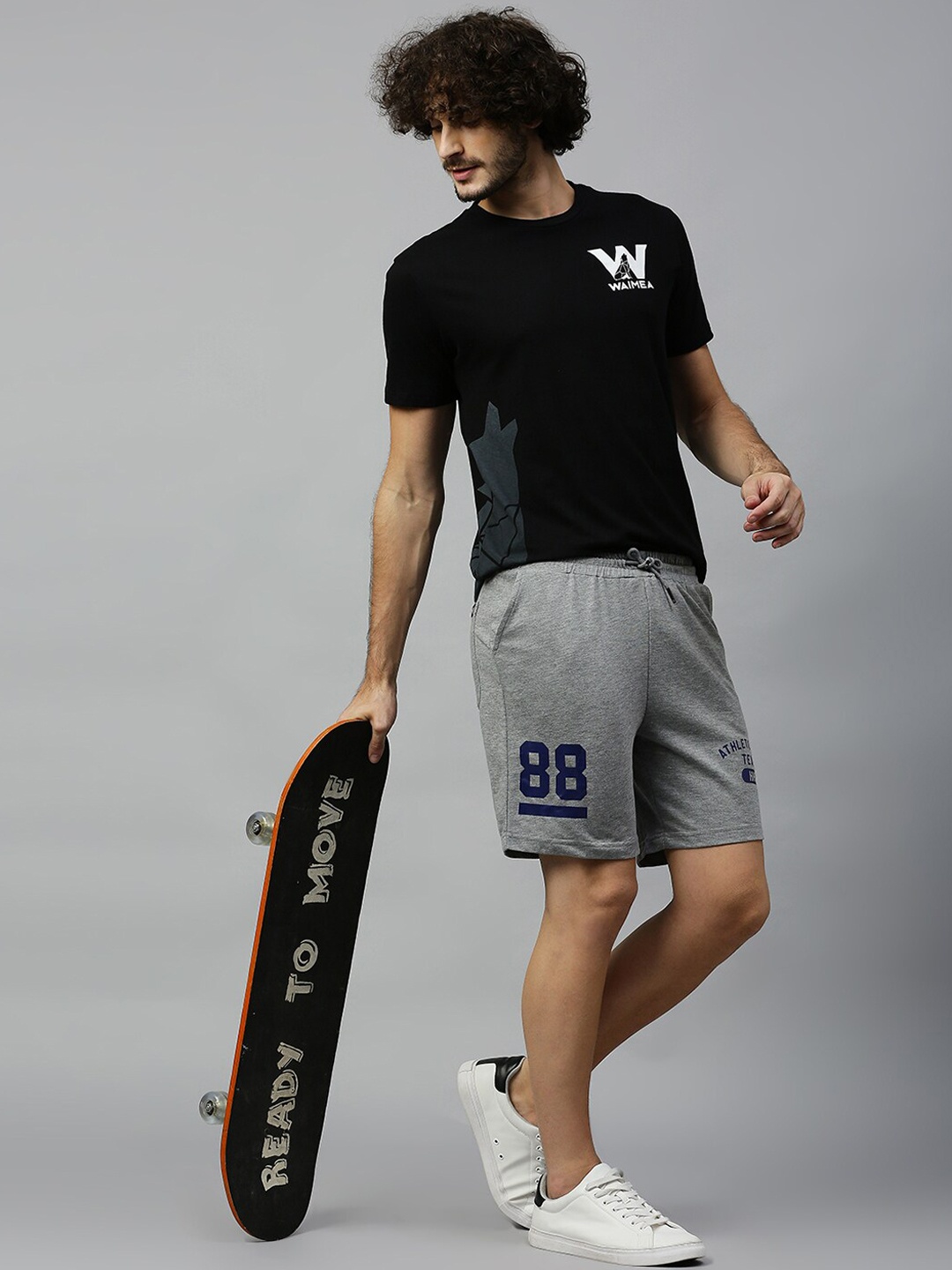 

Hubberholme Men Grey Melange Shorts