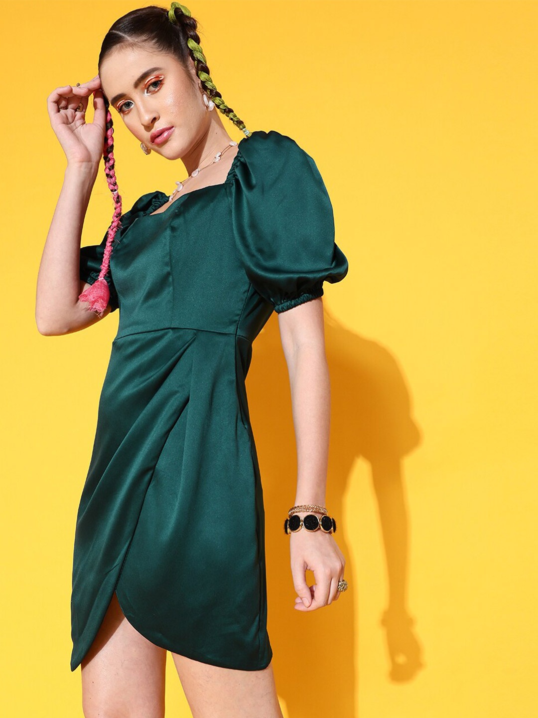 

STREET 9 Women Gorgeous Green Solid Dress