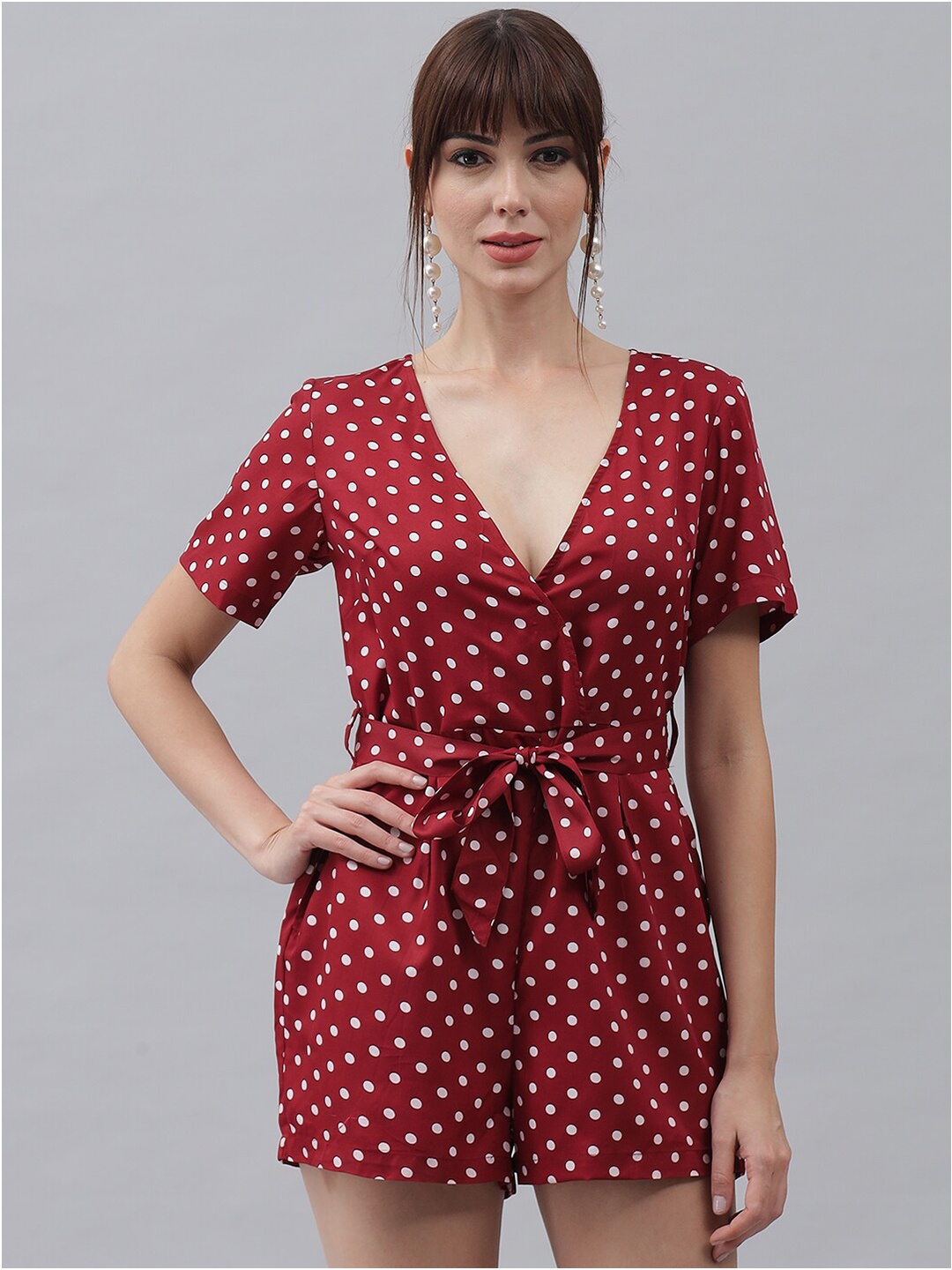 

emeros Maroon & White women Printed Jumpsuit