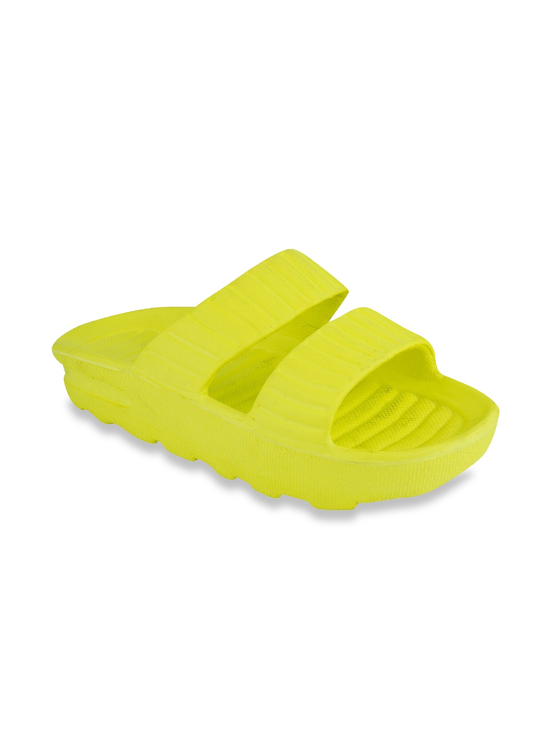 

Shoetopia Women Lime Green Solid Synthetic Sliders