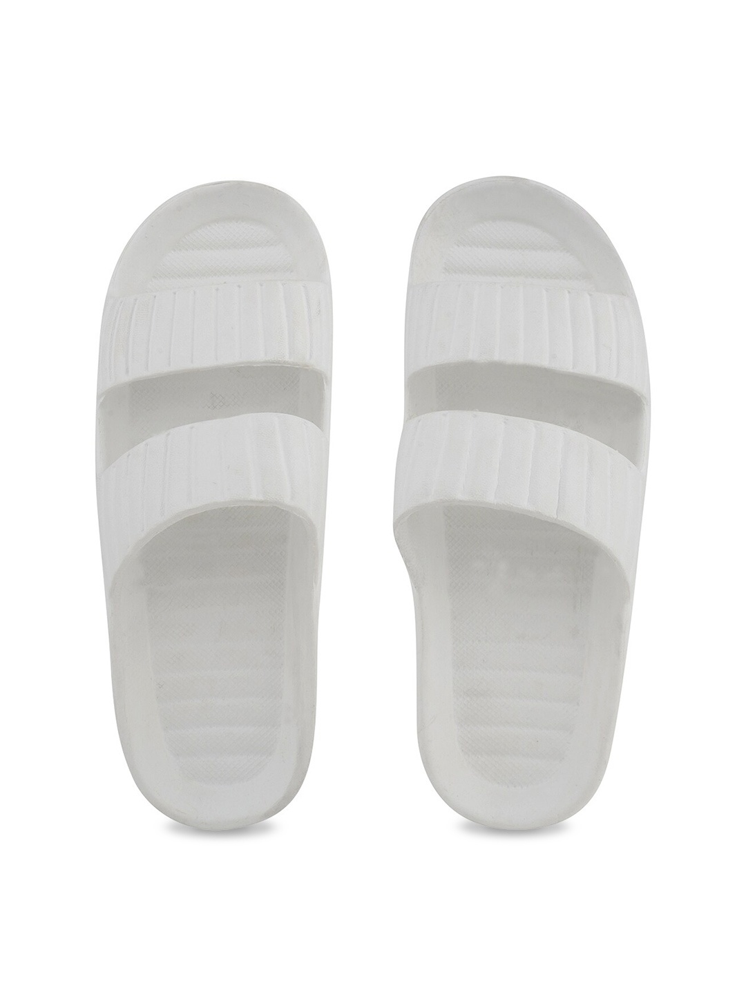 

Shoetopia Women White Solid Synthetic Sliders