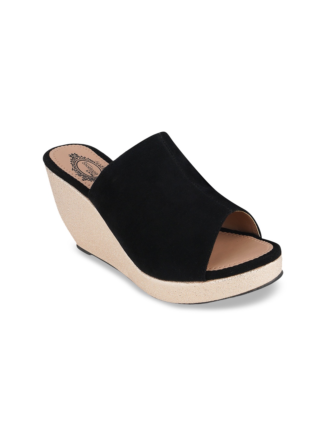 

Shoetopia Black Heel Wedge Mules