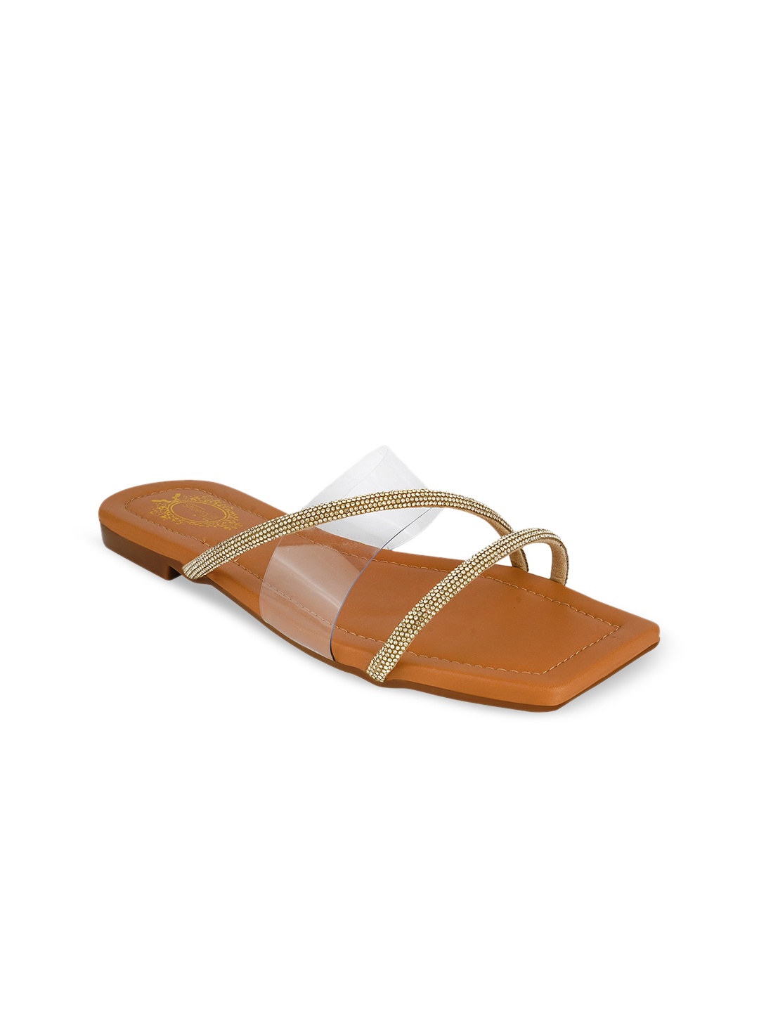 

Shoetopia Women Gold-Toned Embellished Flats