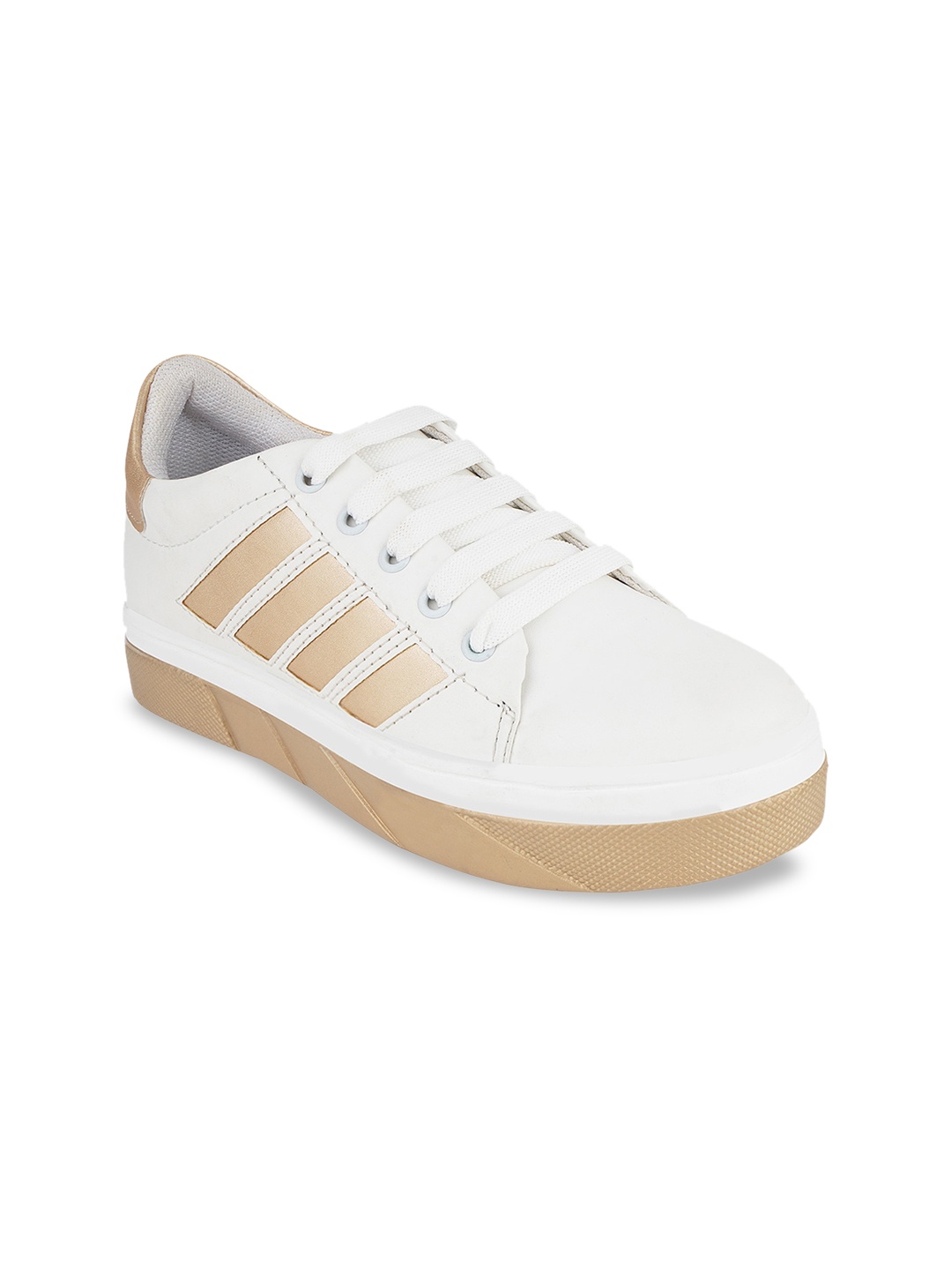 

Shoetopia Women White Colourblocked Sneakers