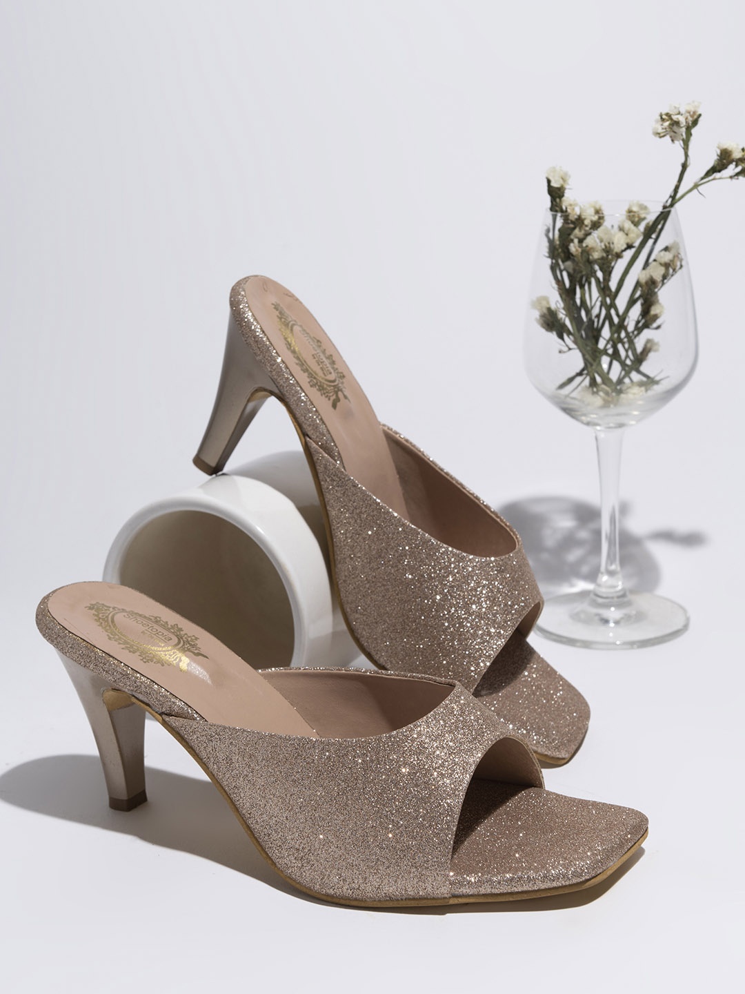 

Shoetopia Pink Embellished Party Stiletto Peep Toes