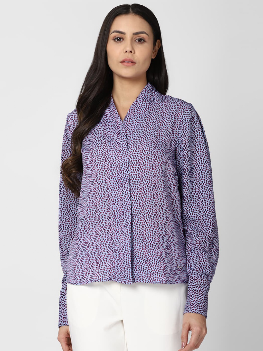 

Van Heusen Woman Women Purple Printed Casual Shirt