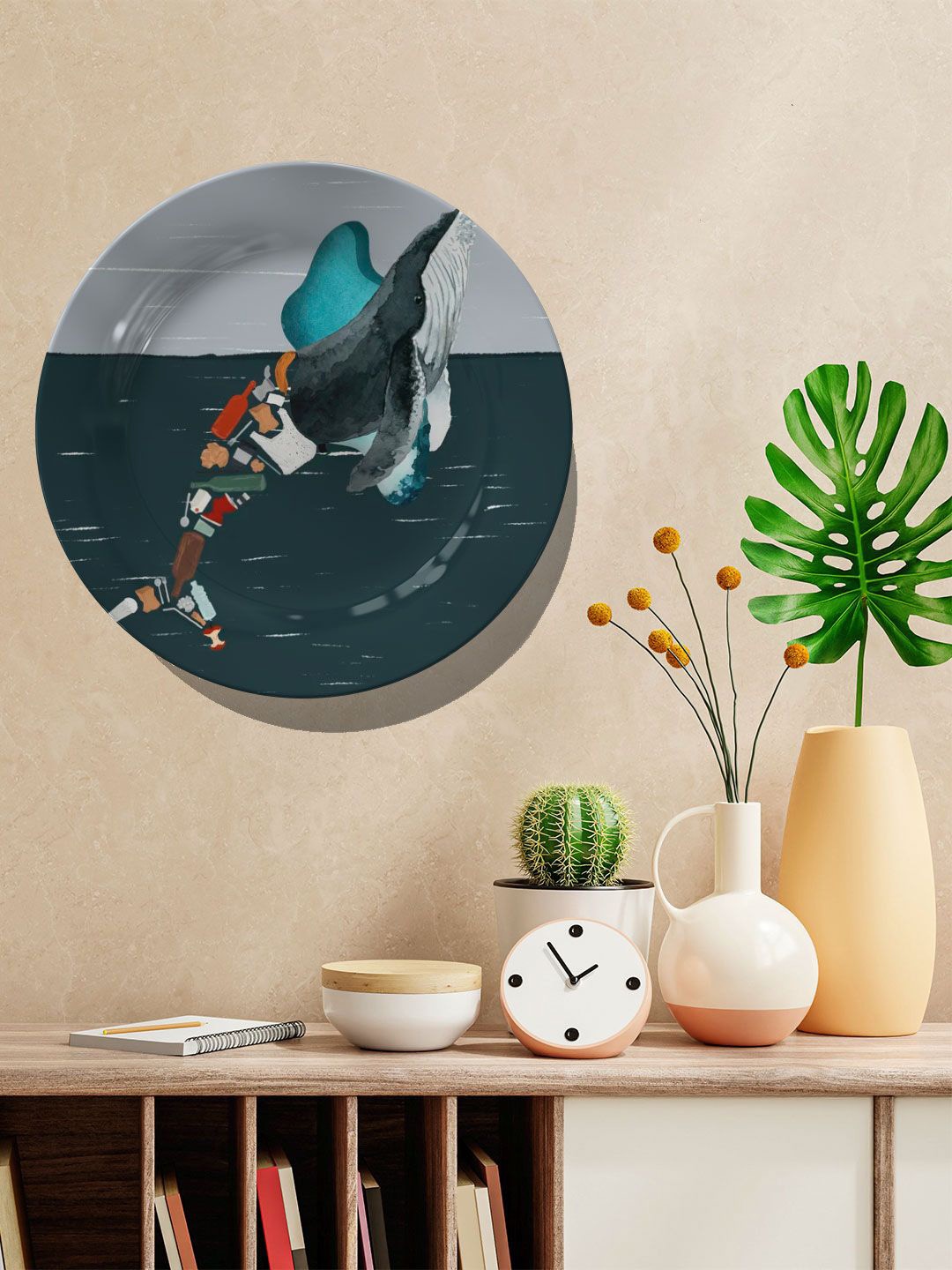 

ARTSPACE Grey Save Ocean Wall Decor Plates
