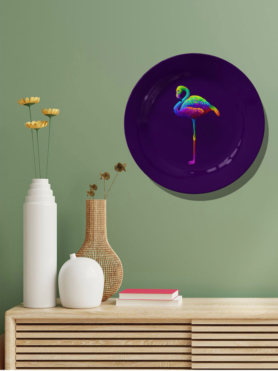 

ARTSPACE Blue & Pink Swan Pop Art Painting Wall Plate