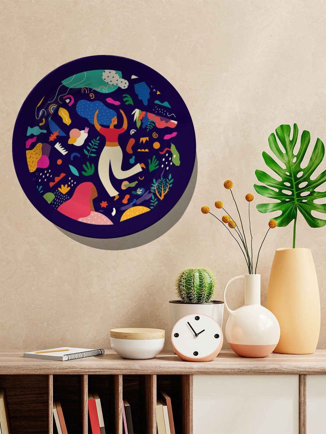 

ARTSPACE Blue Ceramic Chilling Wall Decor Plate