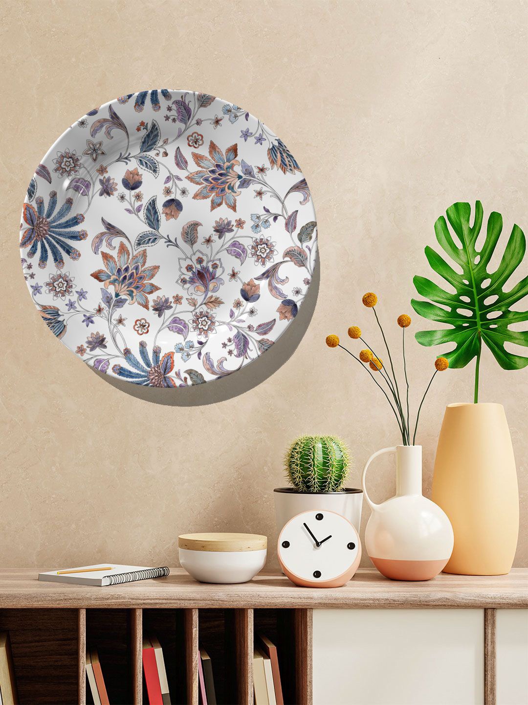 

ARTSPACE White & Blue Printed Ceramic Wall Plate