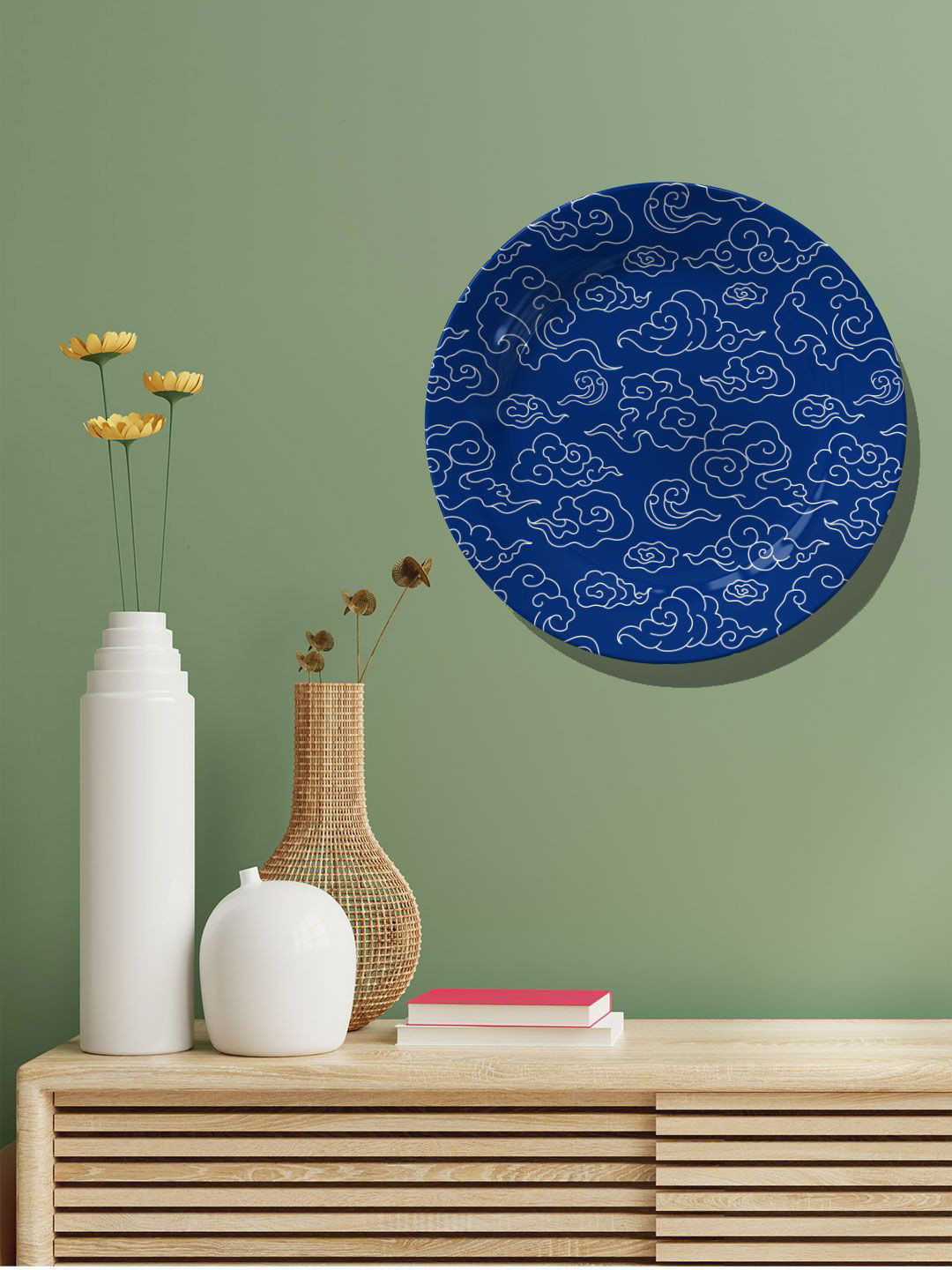 

ARTSPACE Blue & White Printed Ceramic Wall Decor Plate