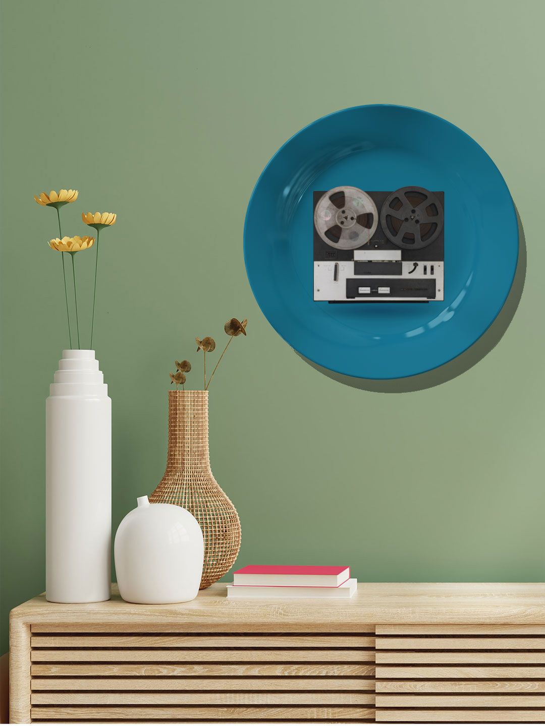 

ARTSPACE Blue & Black Printed Ceramic Wall Decor Plate