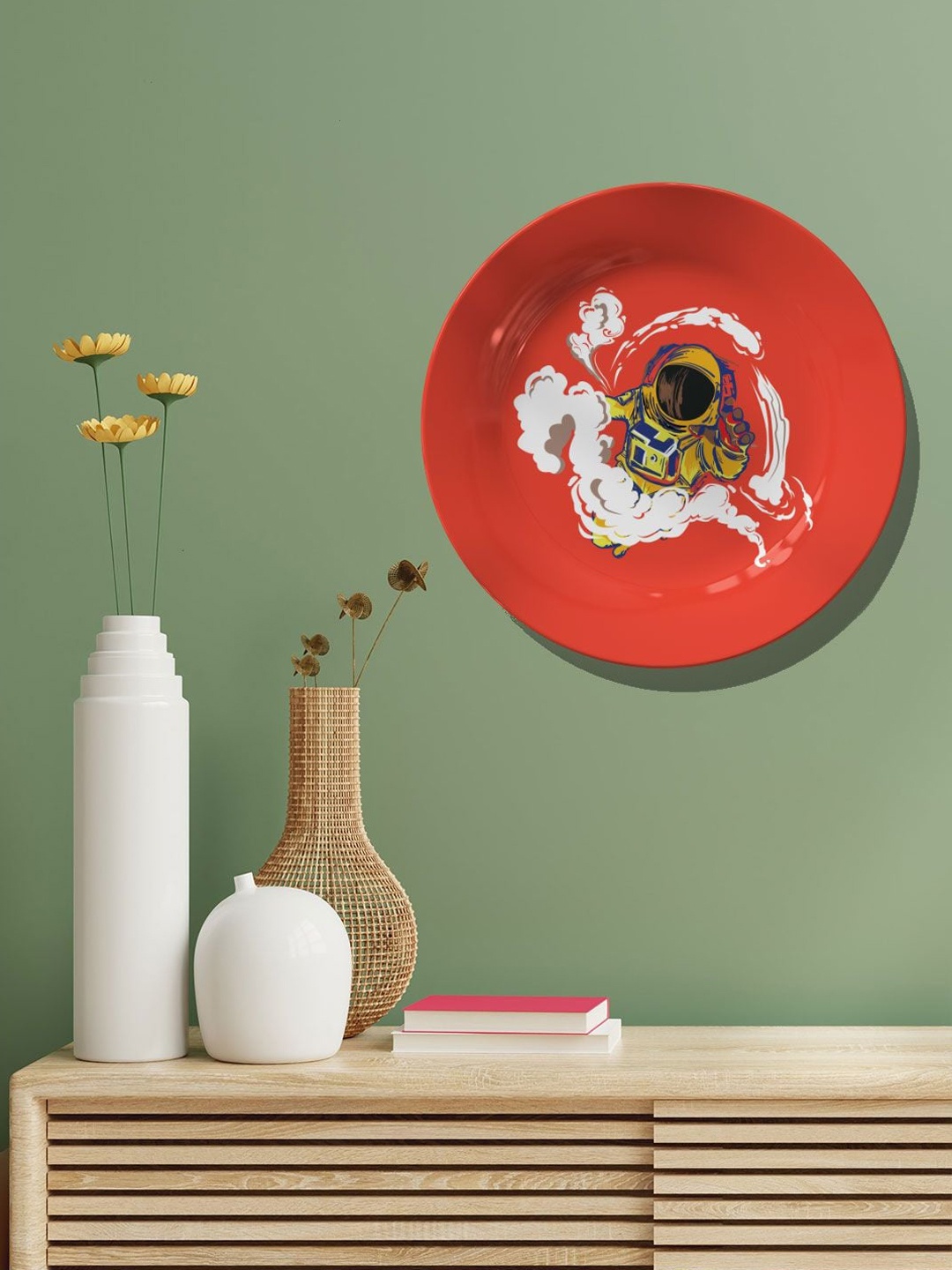 

ARTSPACE Red & White Space Printed Ceramic Wall Plate