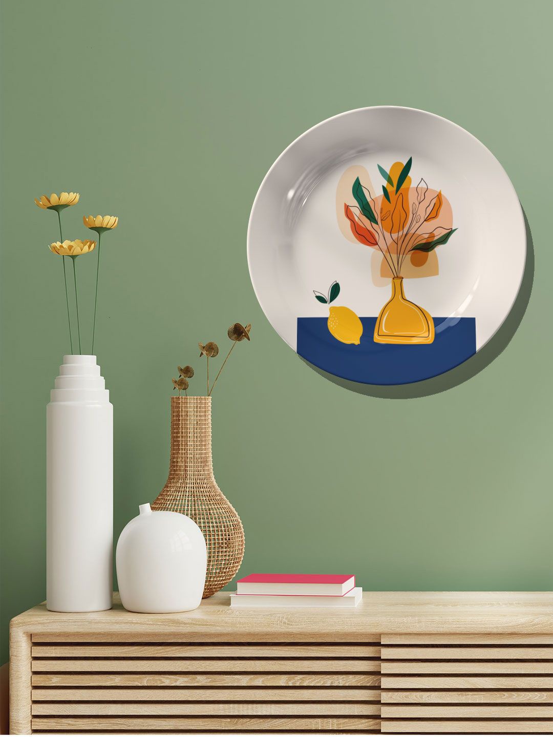 

ARTSPACE Blue & White Flower Pot Wall Plate