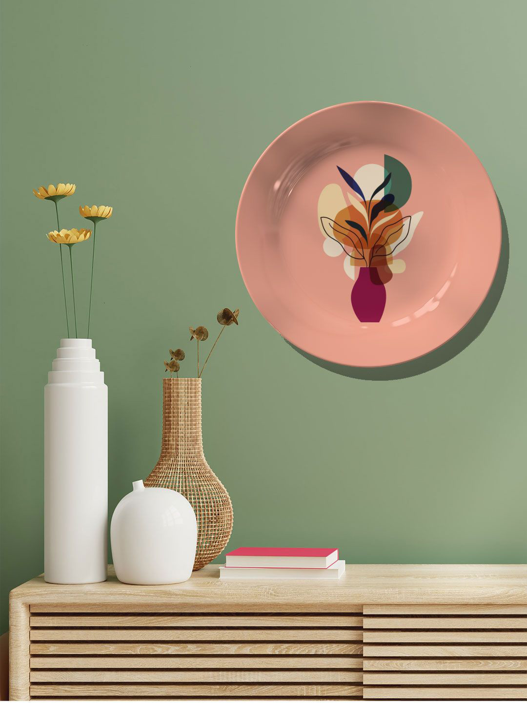 

ARTSPACE Blue & Mauve Ceramic Printed Wall Plates Decor