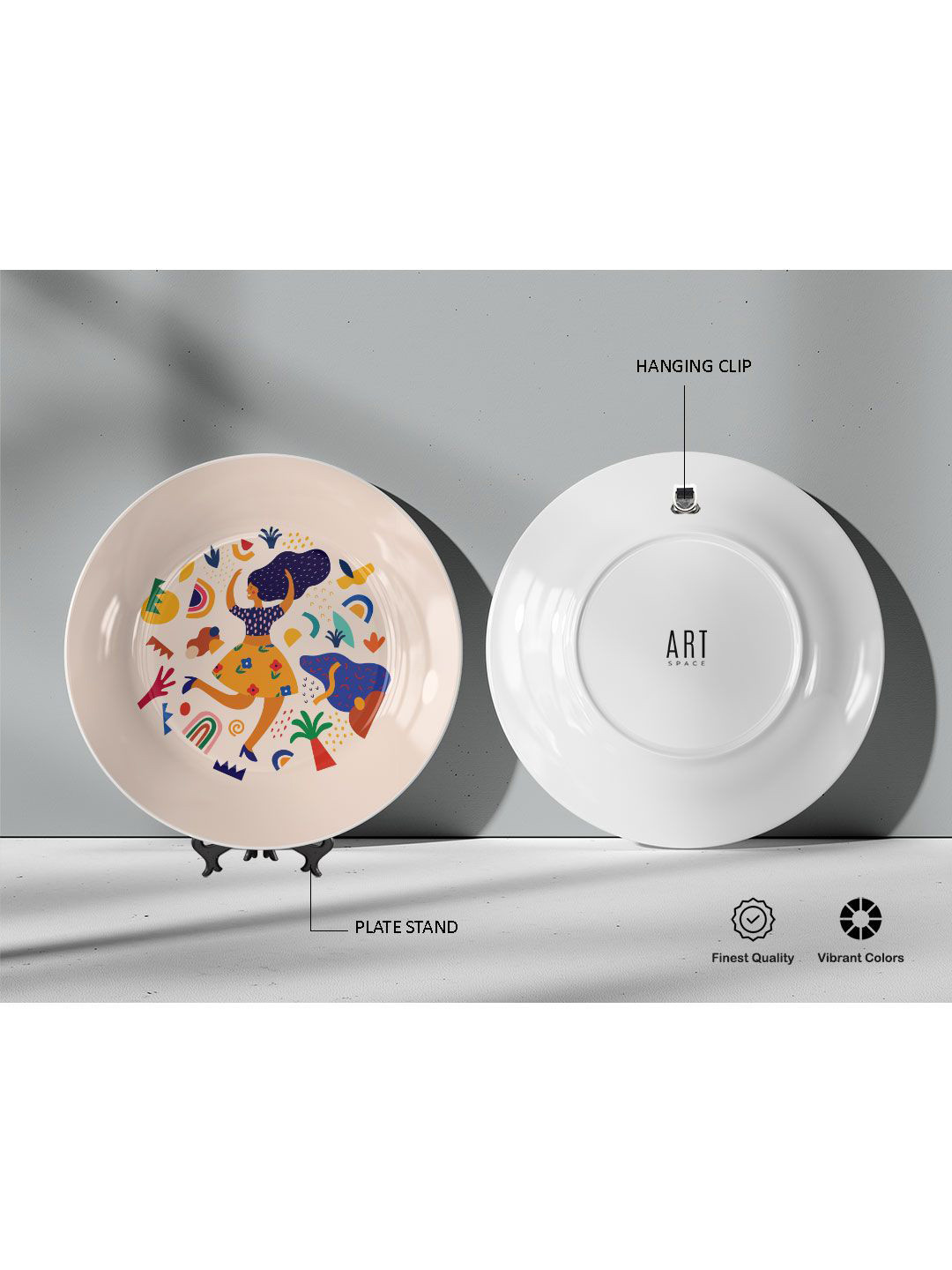 

ARTSPACE Multicolored Free Style Ceramic Wall Plates, Multi
