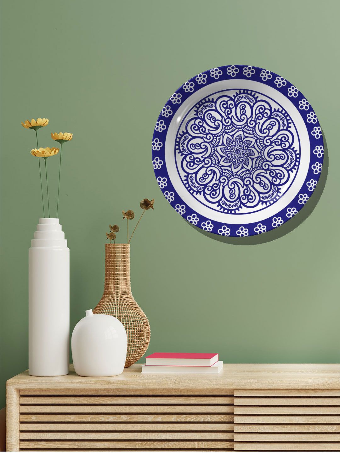 

ARTSPACE Blue & White Ornamental Design Decorative Wall Platter