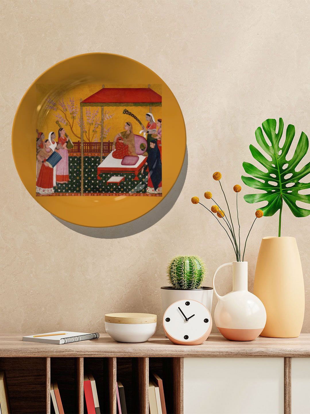 

ARTSPACE Mustard Yellow Printed Wall Decor Plates