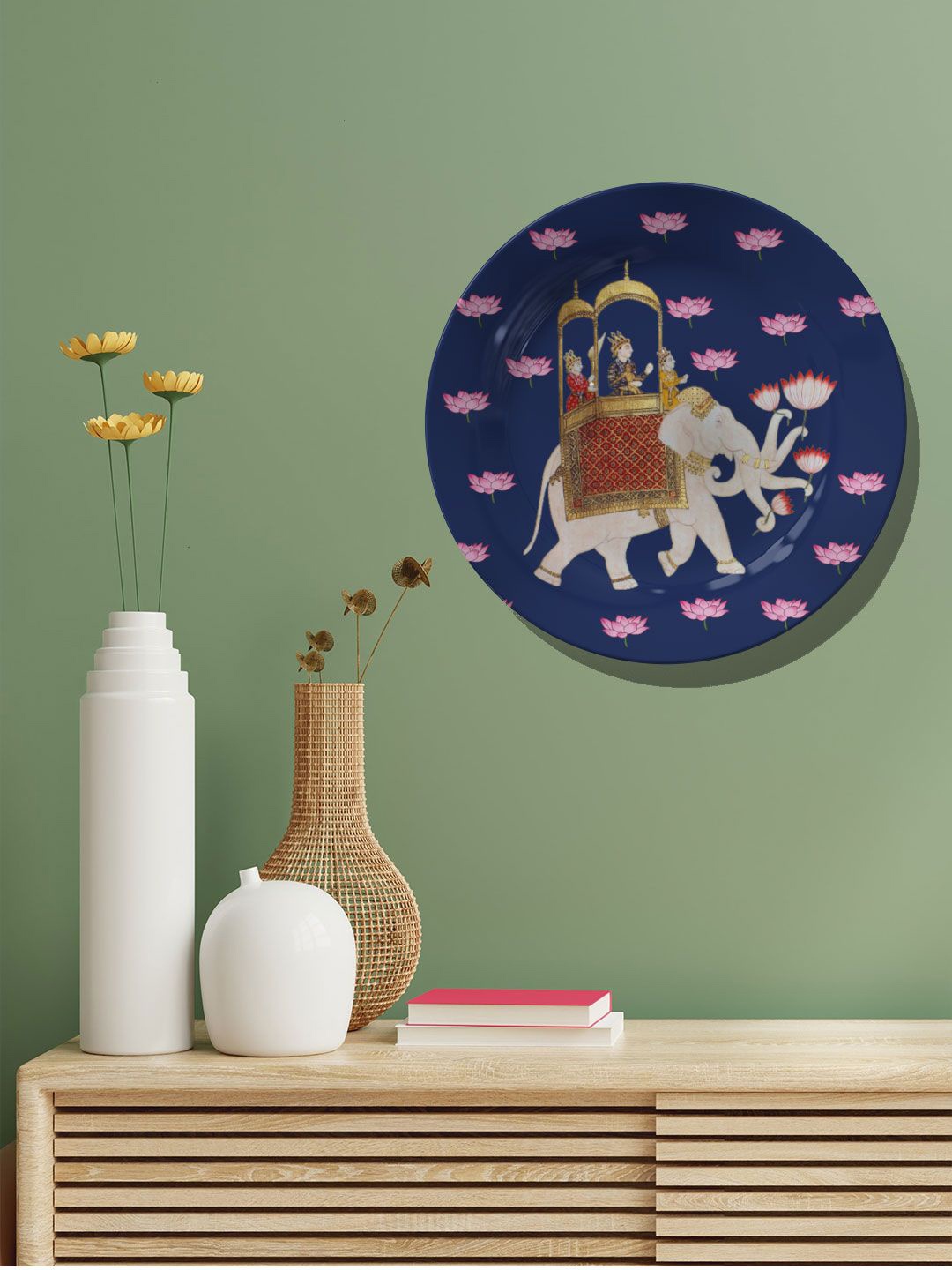 

ARTSPACE Blue Krishna on Elephant Wall Decor