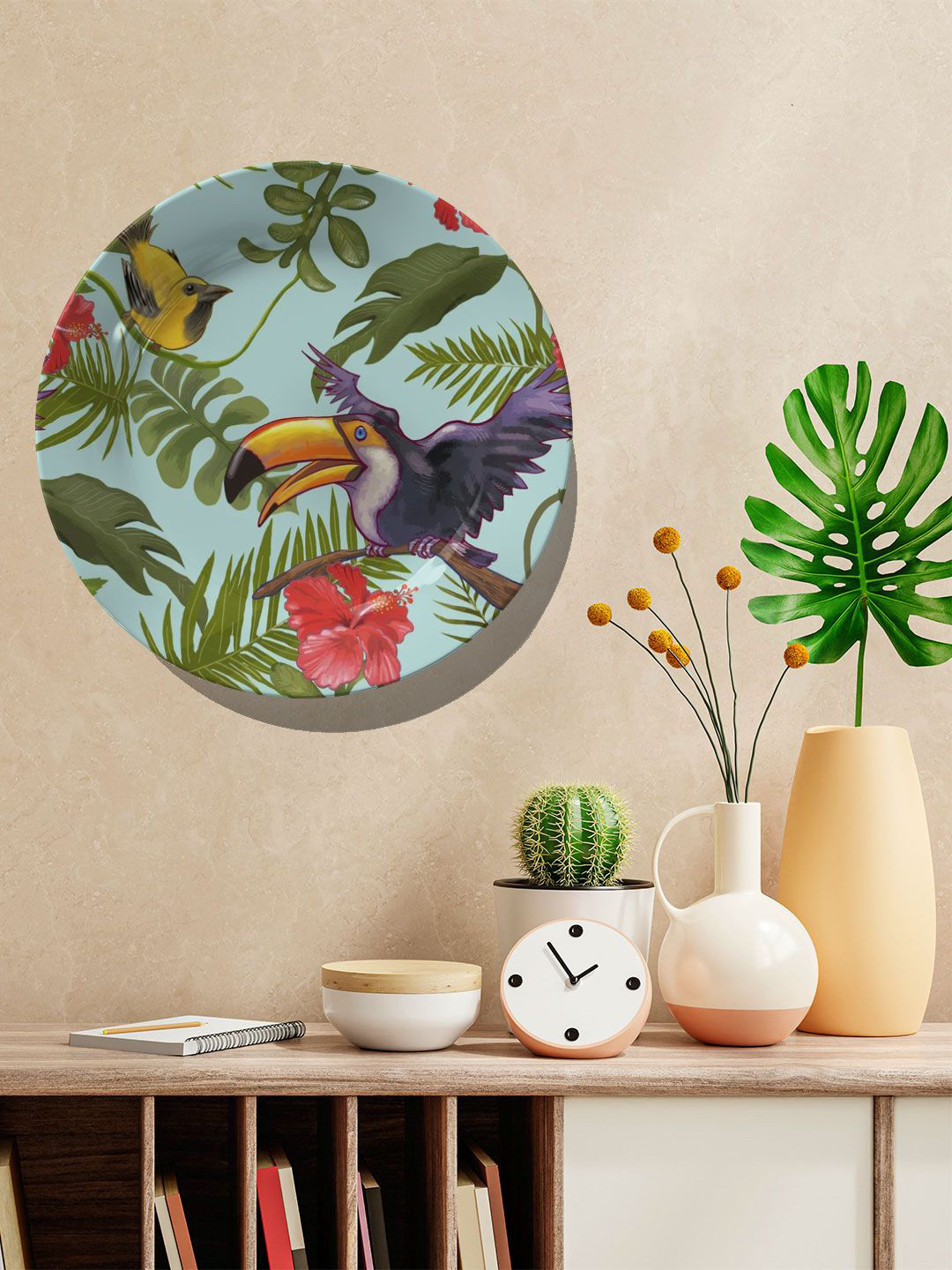 

ARTSPACE Blue & Green Printed Ceramic Wall Decor Plate