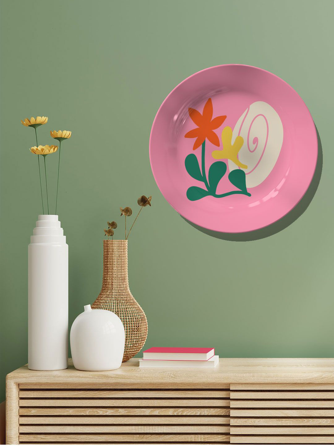 

ARTSPACE Blue & Pink Printed Ceramic Wall Decor Plate