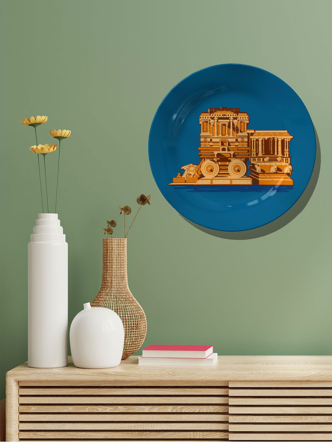 

ARTSPACE Blue & Brown Hampi Decorative Wall Plate Wall Decor