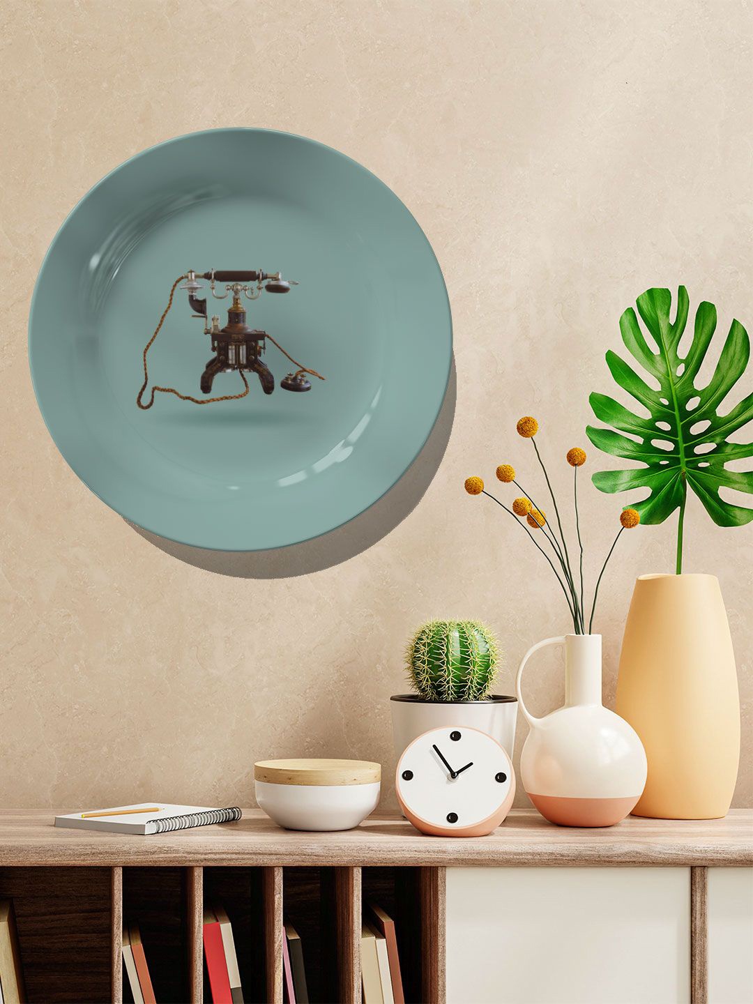 

ARTSPACE Blue & Brown Printed Ceramic Wall Decor Plate