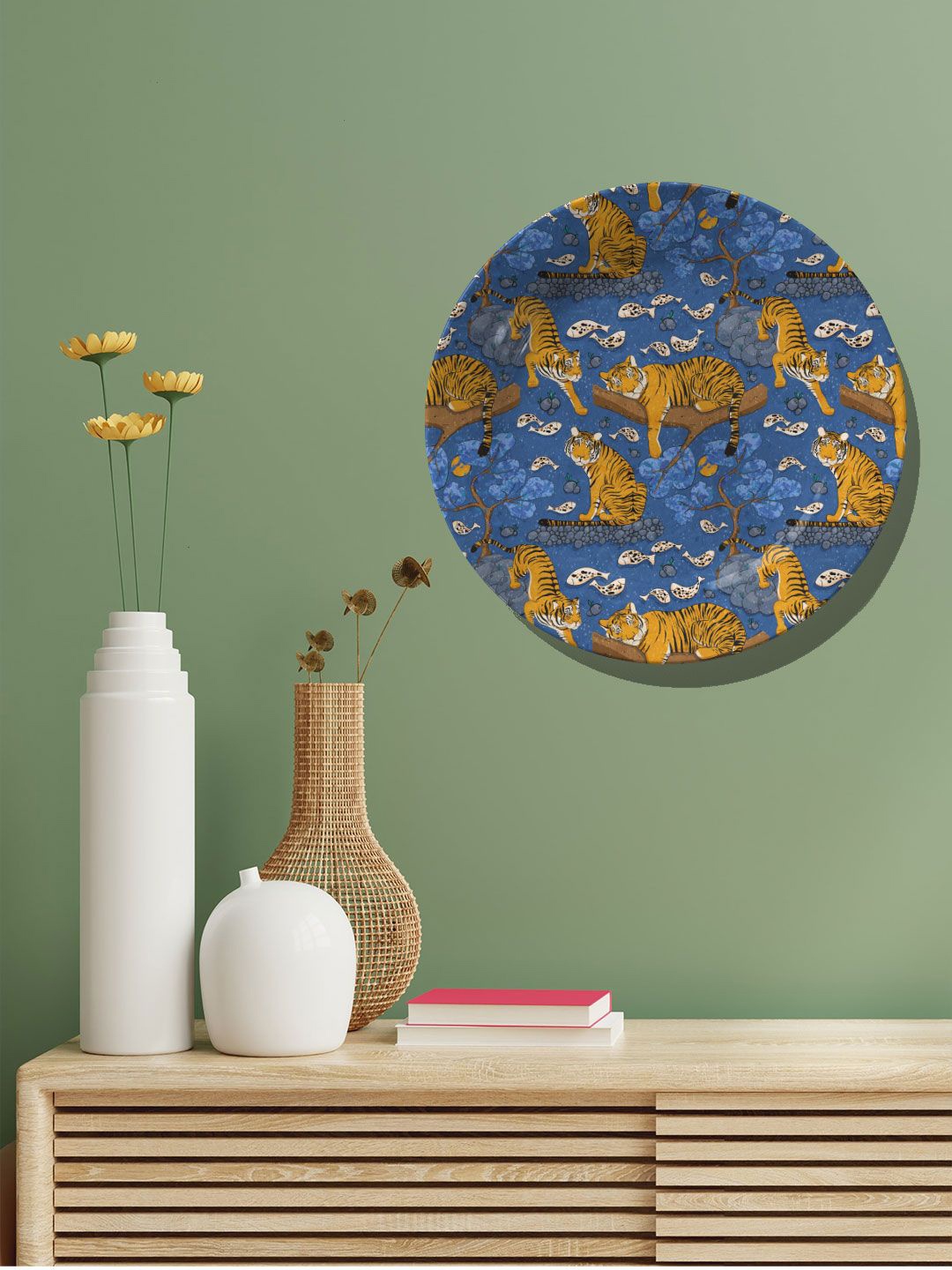 

ARTSPACE Blue Lazy Tiger Printed Wall Decor