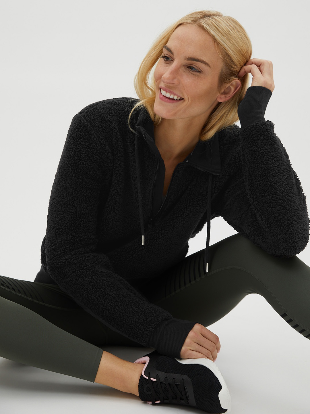 

Marks & Spencer Women Black Sherpa Sweatshirt