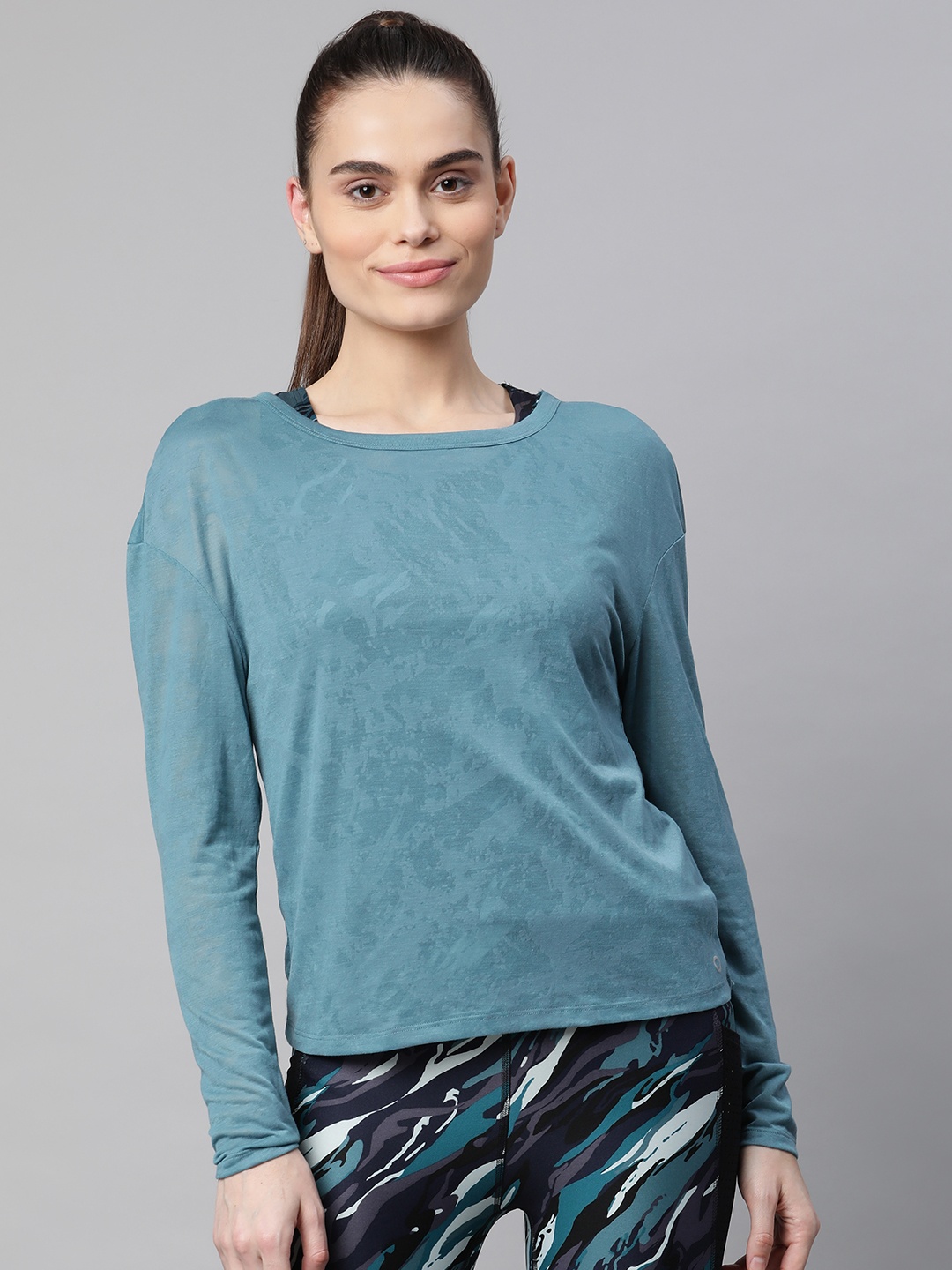 

Marks & Spencer Blue Drop-Shoulder Sleeves Layered Top