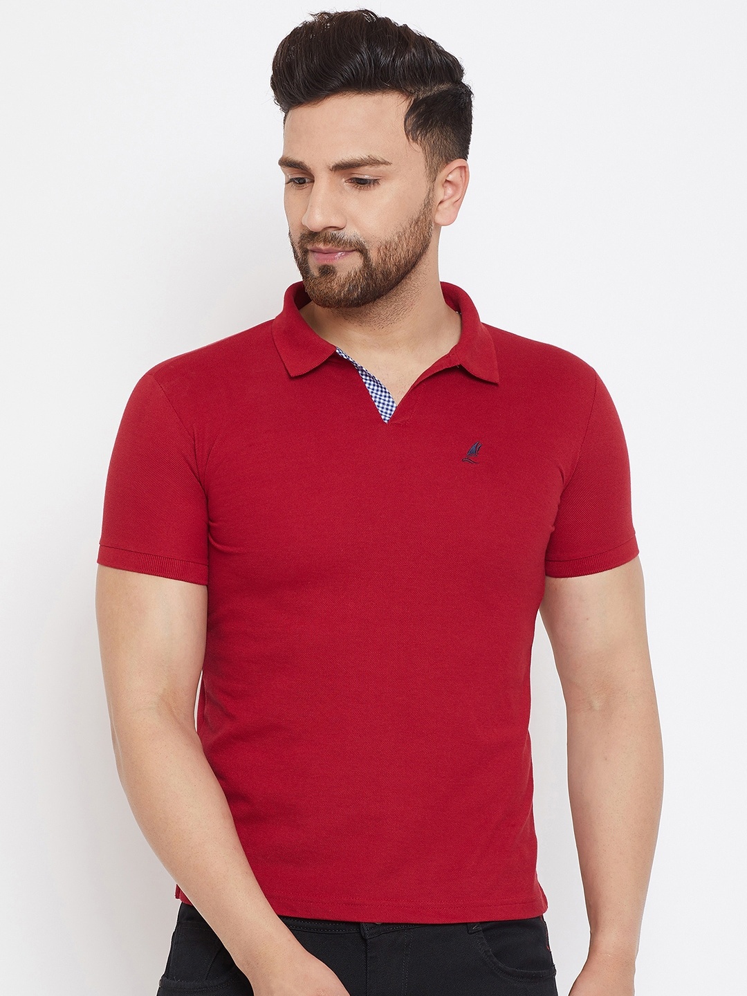 

HARBOR N BAY Men Maroon Polo Collar T-shirt