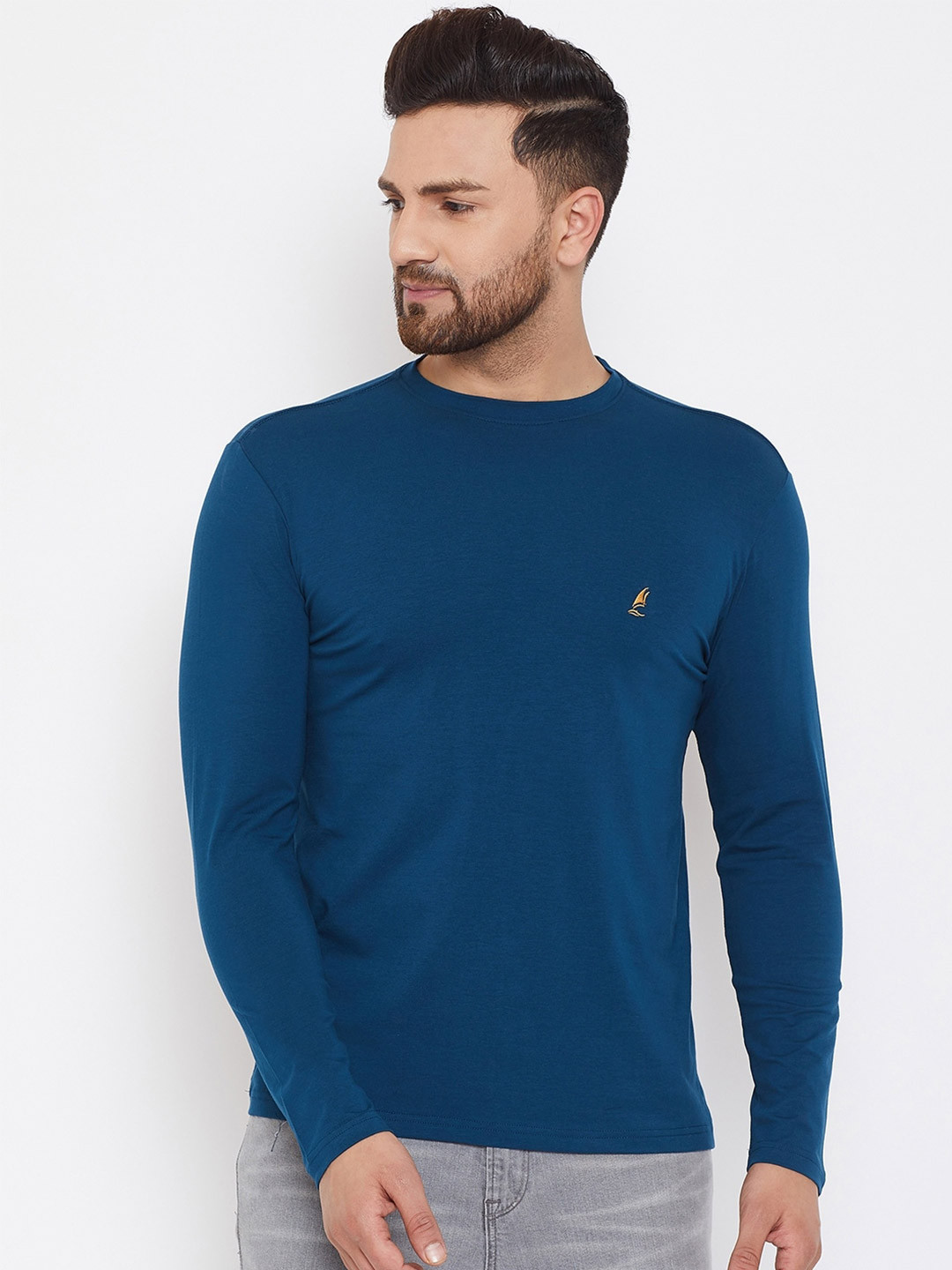 

HARBOR N BAY Men Blue Applique T-shirt
