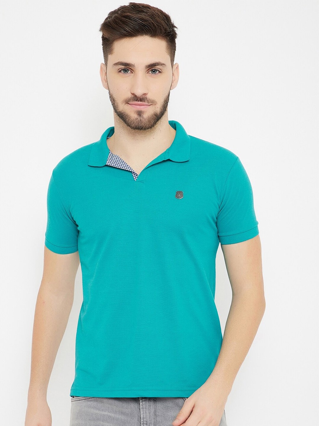 

HARBOR N BAY Men Green Polo Collar T-shirt
