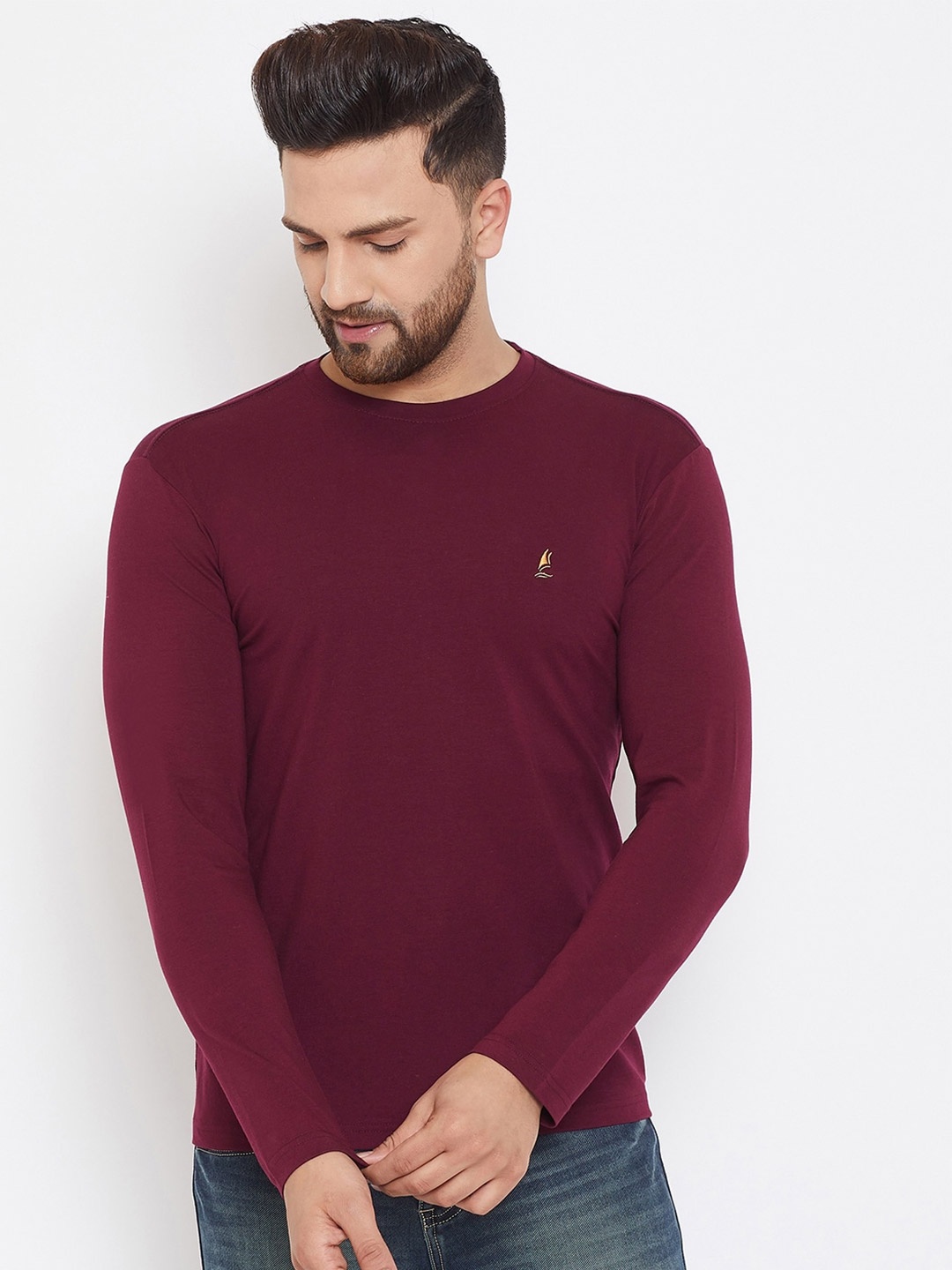 

HARBOR N BAY Men Burgundy T-shirt