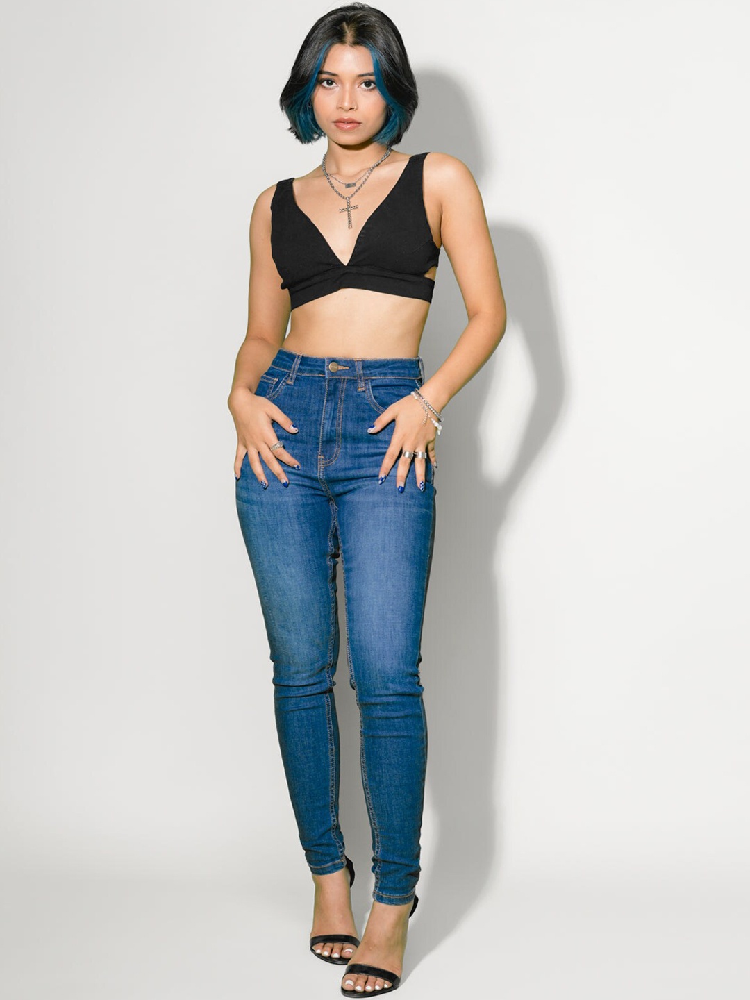 

FREAKINS Women Beautiful Blue High-Rise Skinny Fit Jeans