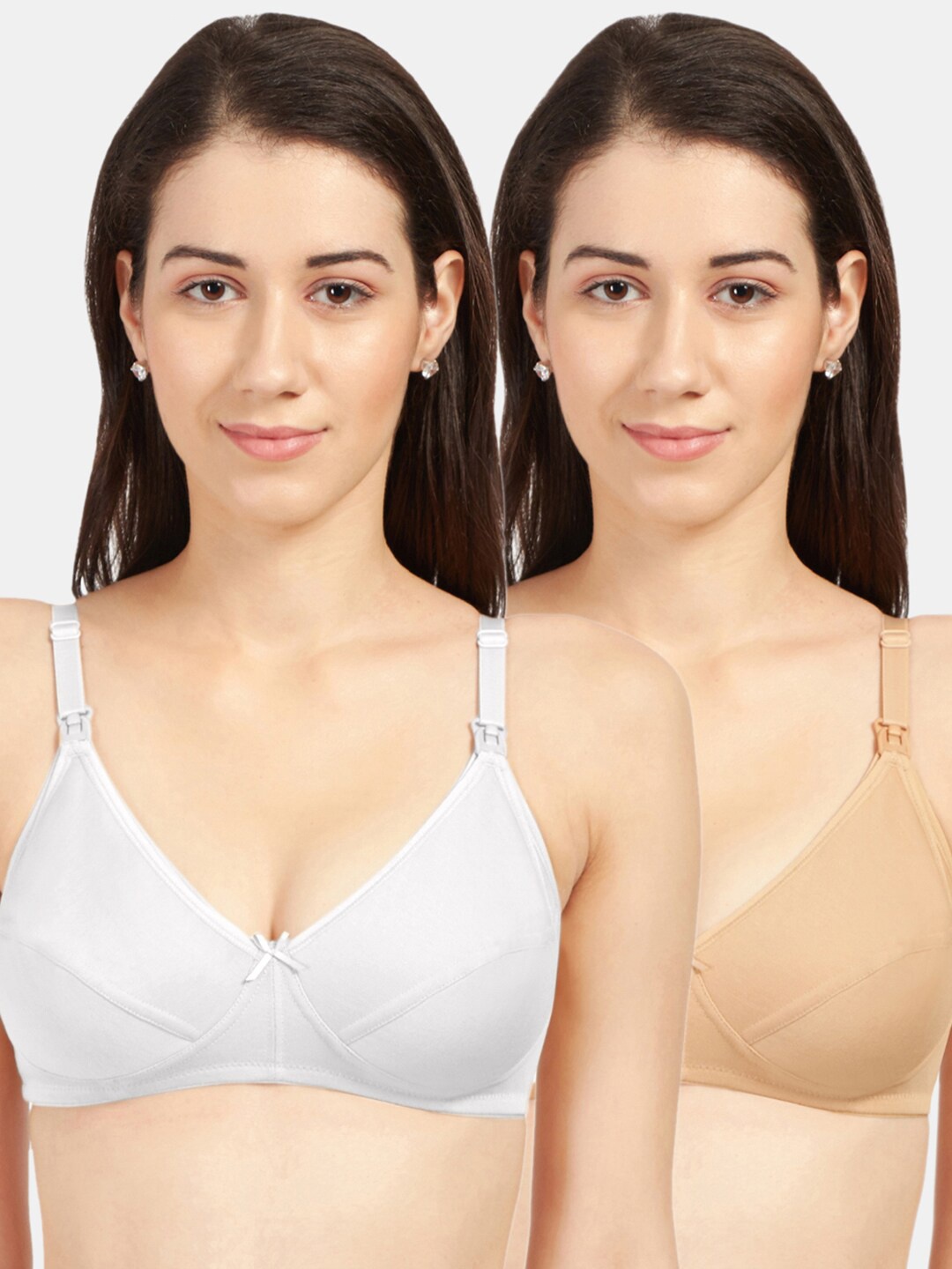 

Sonari White & Nude-Coloured Solid Pack of 2 Bra with All Day Comfort Features