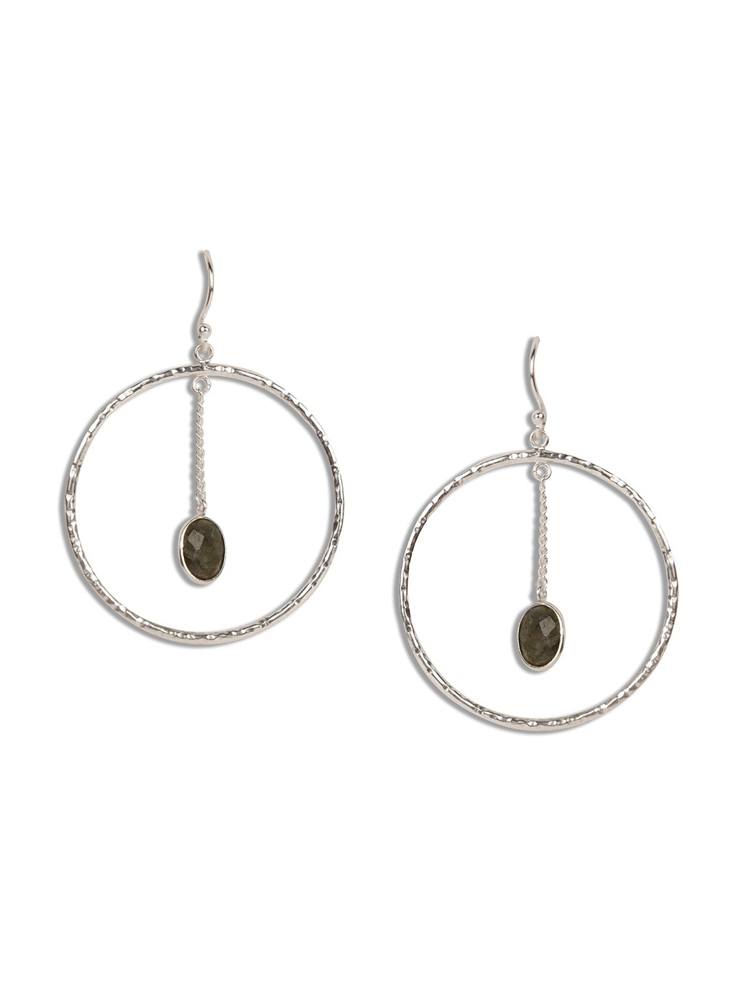 

STILSKII Silver-Toned Contemporary Drop Earrings