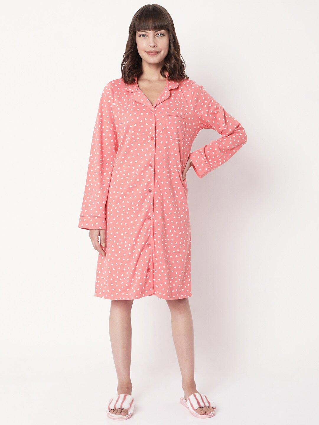 

VERO MODA EASE Pink Polka dot print Night Dress