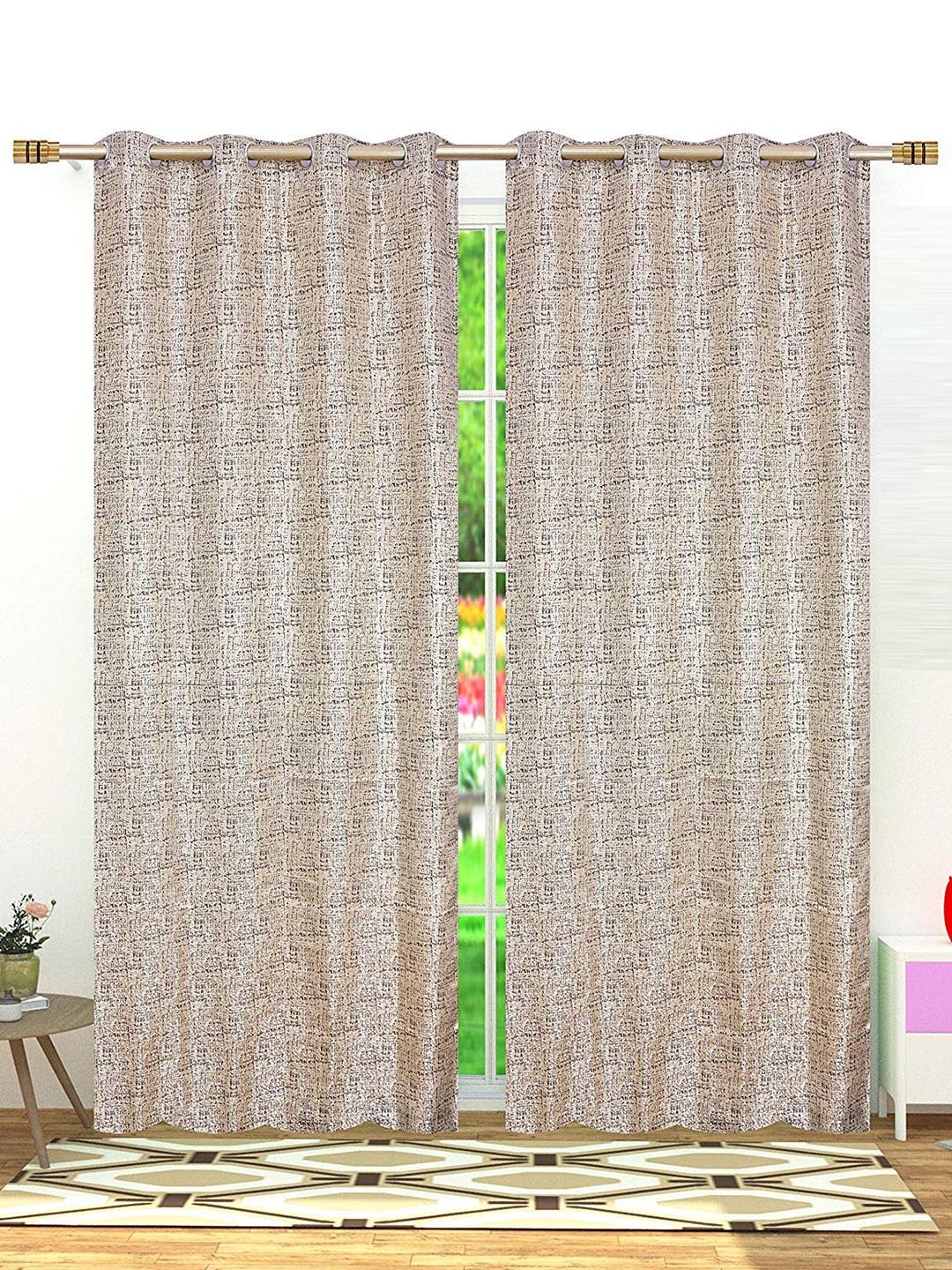 

Fresh From Loom Coffee Brown Set of 2 Room Darkening Long Door Curtain