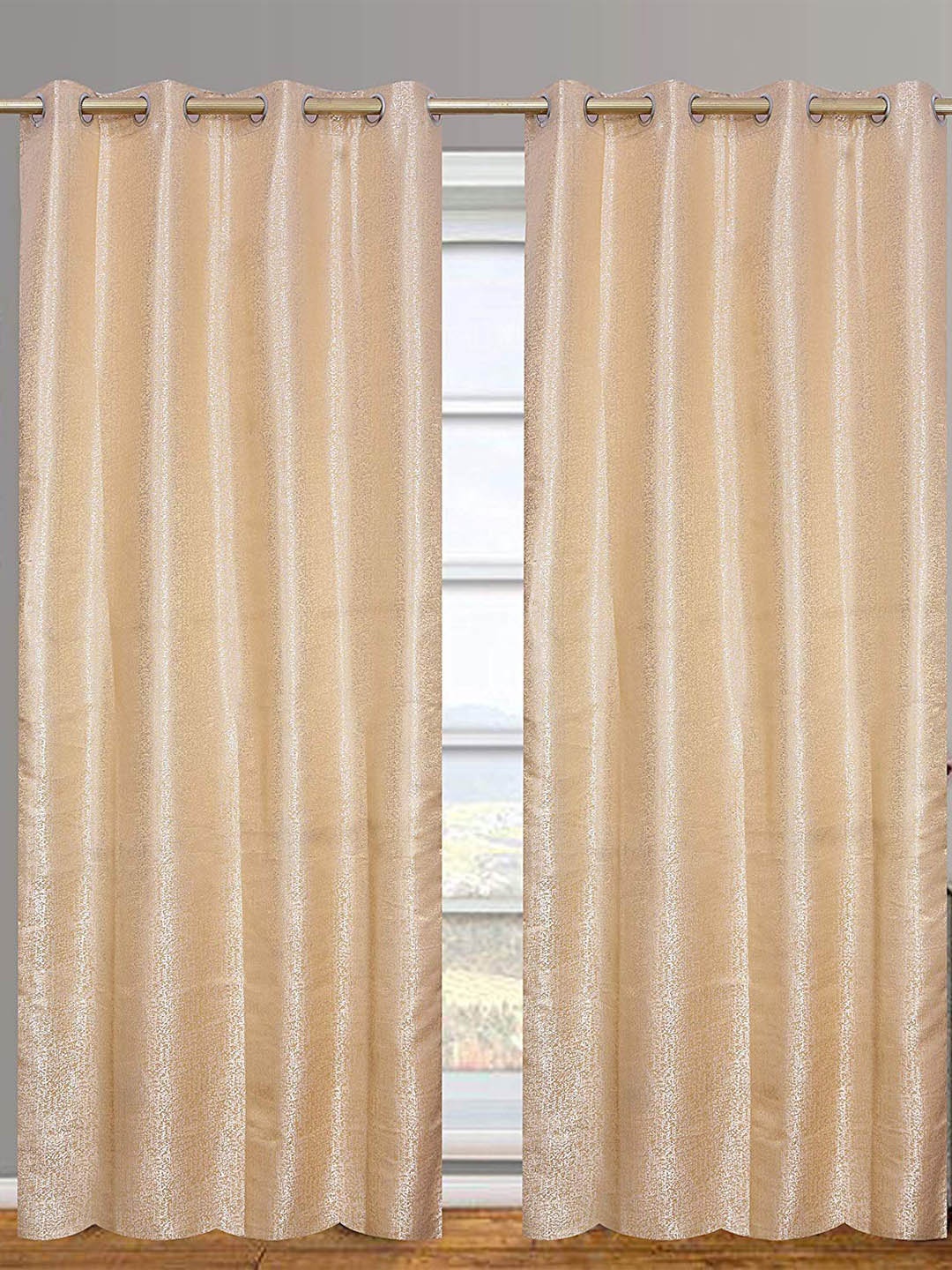 

Fresh From Loom Cream-Coloured Set of 2 Room Darkening Window Curtain