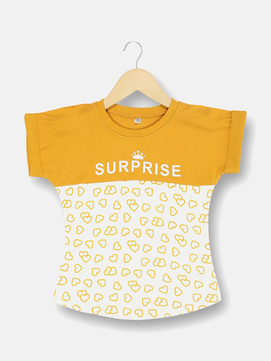 

V2 Value & Variety Mustard Yellow Colourblocked Top