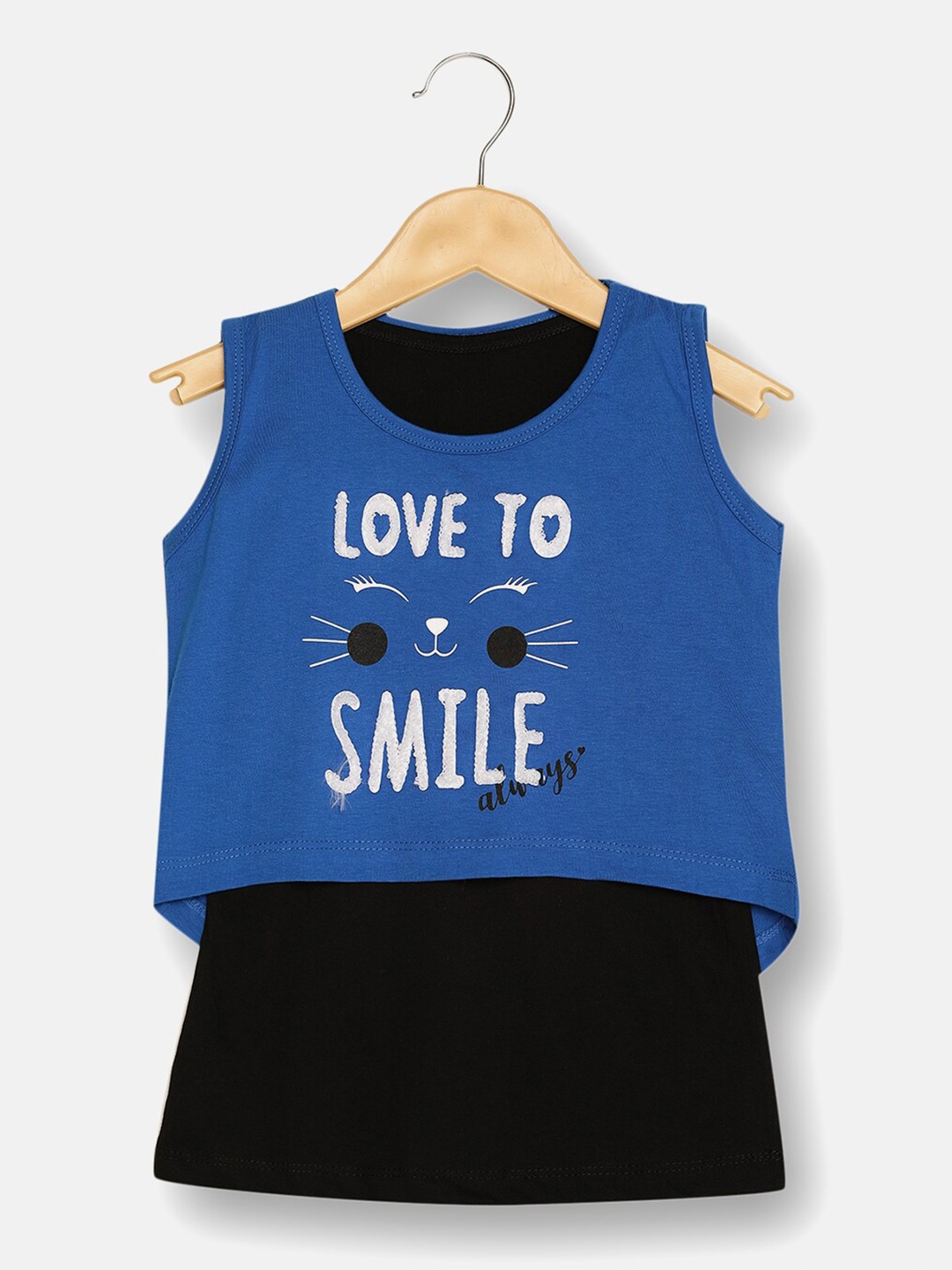 

V2 Value & Variety Girls Blue Print Pure Cotton Top