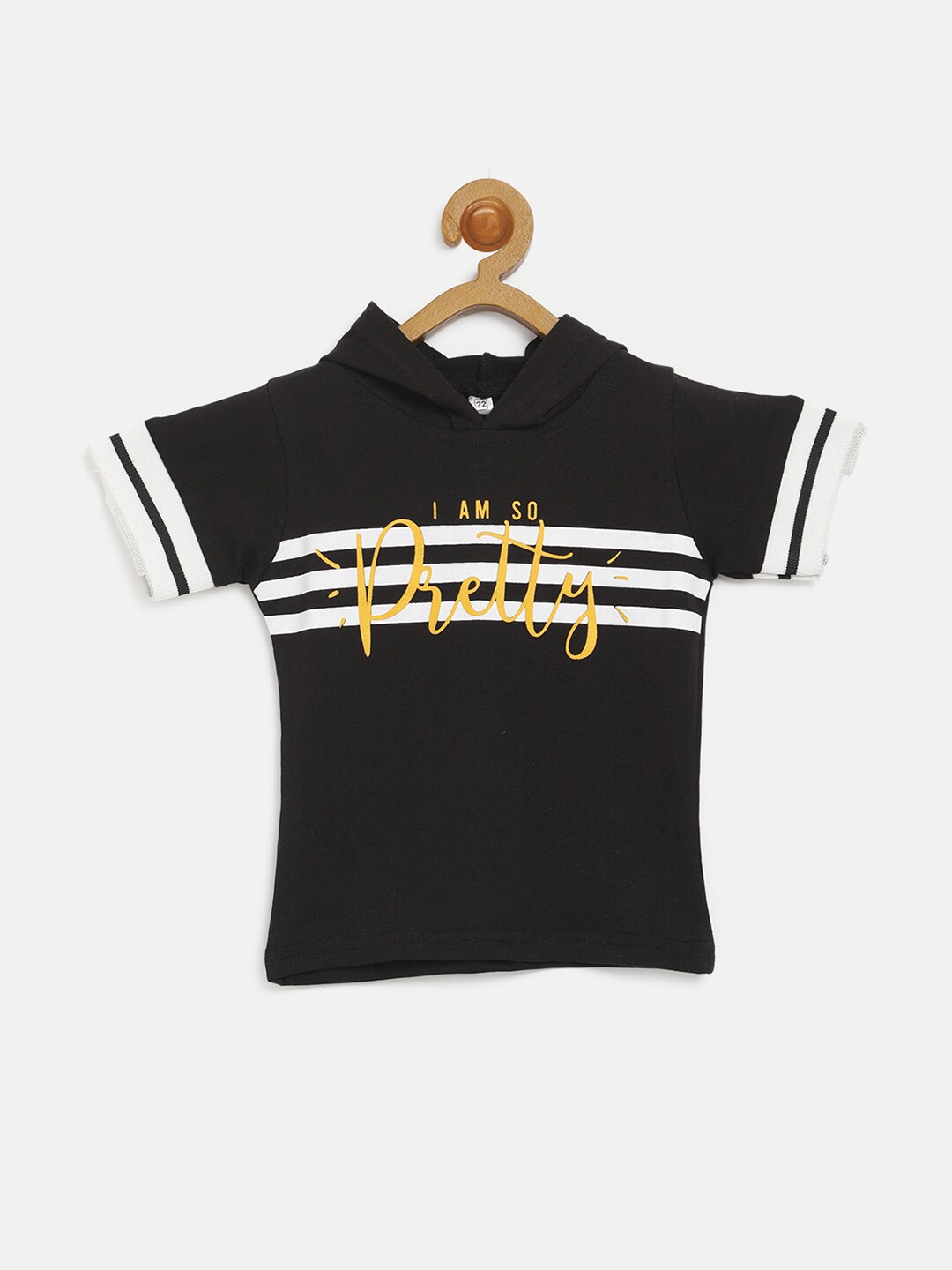 

V2 Value & Variety Girls Black & White Printed Pure Cotton Top