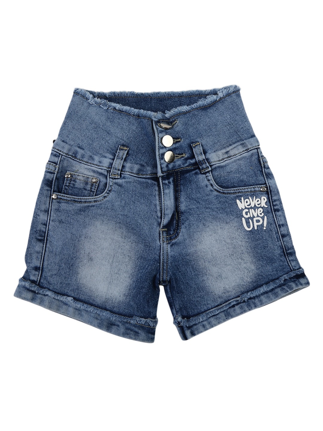 

V-Mart Girls Blue Washed Denim Shorts