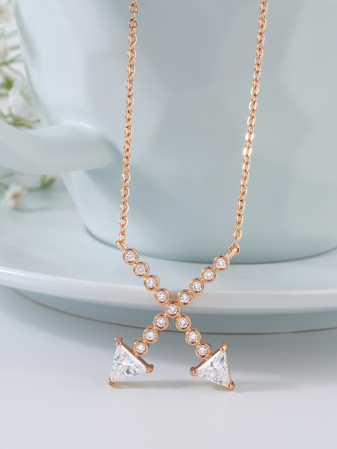 

MINUTIAE Rose Gold-Plated & White Brass Necklace